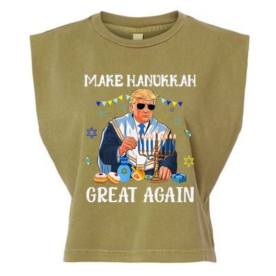 Make Hanukkah Great Again Trump Jewish Ugly Chanukah Gift Garment-Dyed Women's Muscle Tee