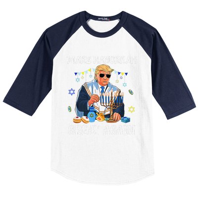 Make Hanukkah Great Again Trump Jewish Ugly Chanukah Gift Baseball Sleeve Shirt