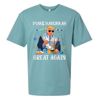 Make Hanukkah Great Again Trump Jewish Ugly Chanukah Gift Sueded Cloud Jersey T-Shirt