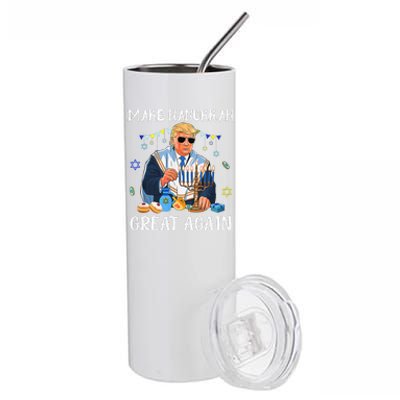 Make Hanukkah Great Again Trump Jewish Ugly Chanukah Gift Stainless Steel Tumbler