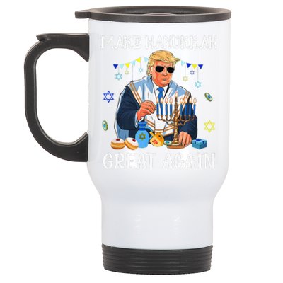 Make Hanukkah Great Again Trump Jewish Ugly Chanukah Gift Stainless Steel Travel Mug