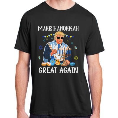 Make Hanukkah Great Again Trump Jewish Ugly Chanukah Sweater Adult ChromaSoft Performance T-Shirt