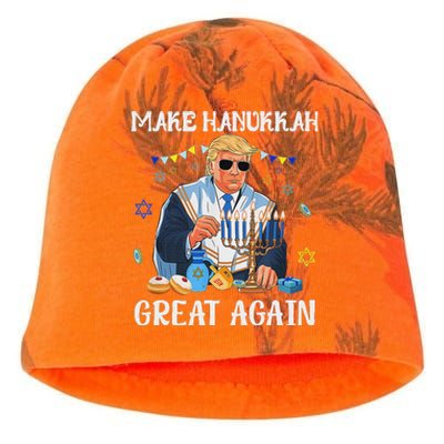 Make Hanukkah Great Again Trump Jewish Ugly Chanukah Sweater Kati - Camo Knit Beanie