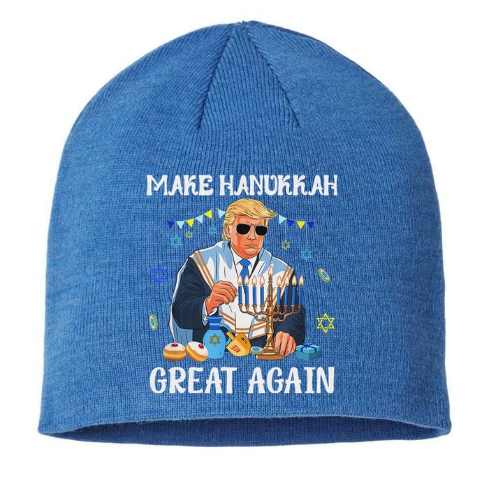 Make Hanukkah Great Again Trump Jewish Ugly Chanukah Sweater Sustainable Beanie