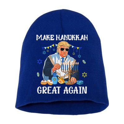 Make Hanukkah Great Again Trump Jewish Ugly Chanukah Sweater Short Acrylic Beanie