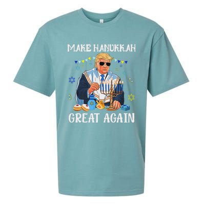 Make Hanukkah Great Again Trump Jewish Ugly Chanukah Sweater Sueded Cloud Jersey T-Shirt