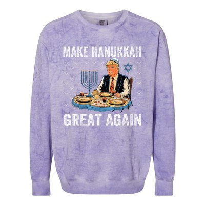 Make Hanukkah Great Again Trump Jewish Ugly Chanukah Colorblast Crewneck Sweatshirt