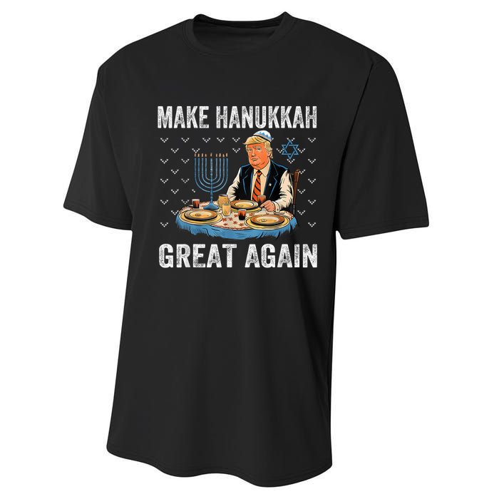 Make Hanukkah Great Again Trump Jewish Ugly Chanukah Performance Sprint T-Shirt