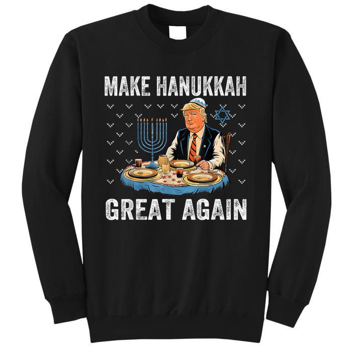 Make Hanukkah Great Again Trump Jewish Ugly Chanukah Tall Sweatshirt