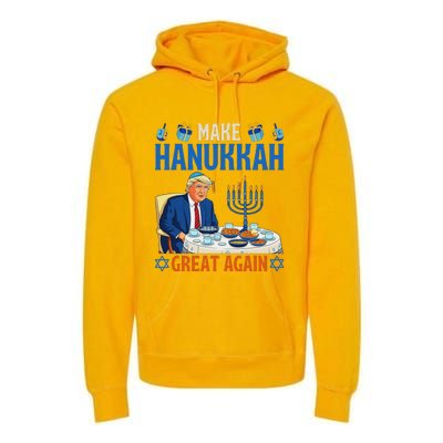 Make Hanukkah Great Again Donald Trump Dinner Jewish Premium Hoodie