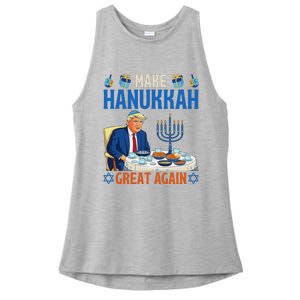 Make Hanukkah Great Again Donald Trump Dinner Jewish Ladies PosiCharge Tri-Blend Wicking Tank