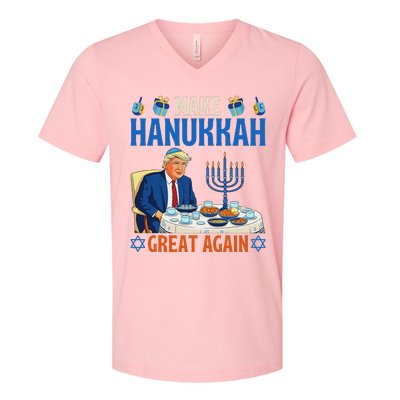 Make Hanukkah Great Again Donald Trump Dinner Jewish V-Neck T-Shirt