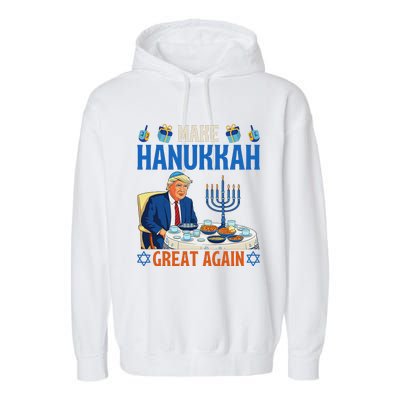 Make Hanukkah Great Again Donald Trump Dinner Jewish Garment-Dyed Fleece Hoodie