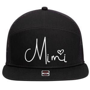 Mimi Heart Grandma Women Christmas Mother's Day Cute Gift 7 Panel Mesh Trucker Snapback Hat