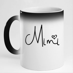 Mimi Heart Grandma Women Christmas Mother's Day Cute Gift 11oz Black Color Changing Mug