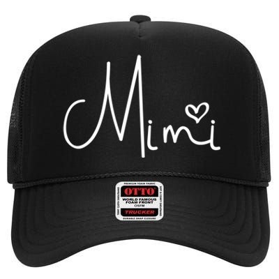 Mimi Heart Grandma Women Christmas Mother's Day Cute Gift High Crown Mesh Back Trucker Hat