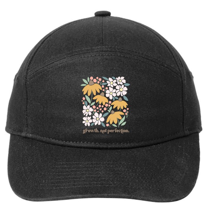 Mental Health Growth Not Perfection 7-Panel Snapback Hat
