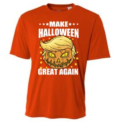 Make Halloween Great Again Funny Trump Head Pumpkin Lantern Great Gift Cooling Performance Crew T-Shirt