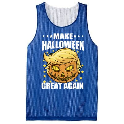 Make Halloween Great Again Funny Trump Head Pumpkin Lantern Great Gift Mesh Reversible Basketball Jersey Tank