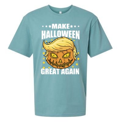 Make Halloween Great Again Funny Trump Head Pumpkin Lantern Great Gift Sueded Cloud Jersey T-Shirt