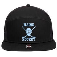 Maine Hockey Gift 7 Panel Mesh Trucker Snapback Hat