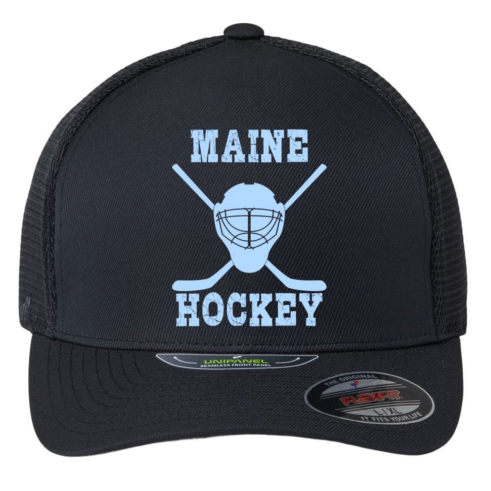 Maine Hockey Gift Flexfit Unipanel Trucker Cap