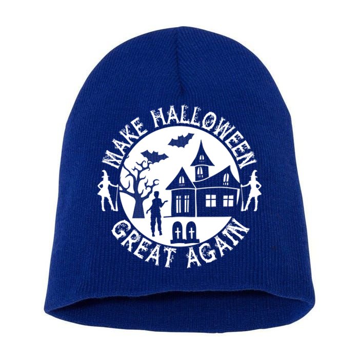 Make Halloween Great Again Halloween Funny Gift Short Acrylic Beanie