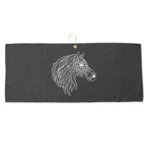 Mandala Horse Graphic Tee for  and Horse Lover Large Microfiber Waffle Golf Towel