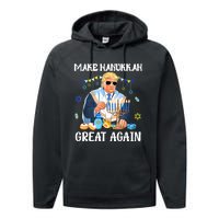 Make Hanukkah Great Again Trump Jewish Ugly Performance Fleece Hoodie