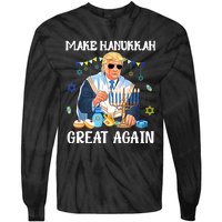 Make Hanukkah Great Again Trump Jewish Ugly Tie-Dye Long Sleeve Shirt