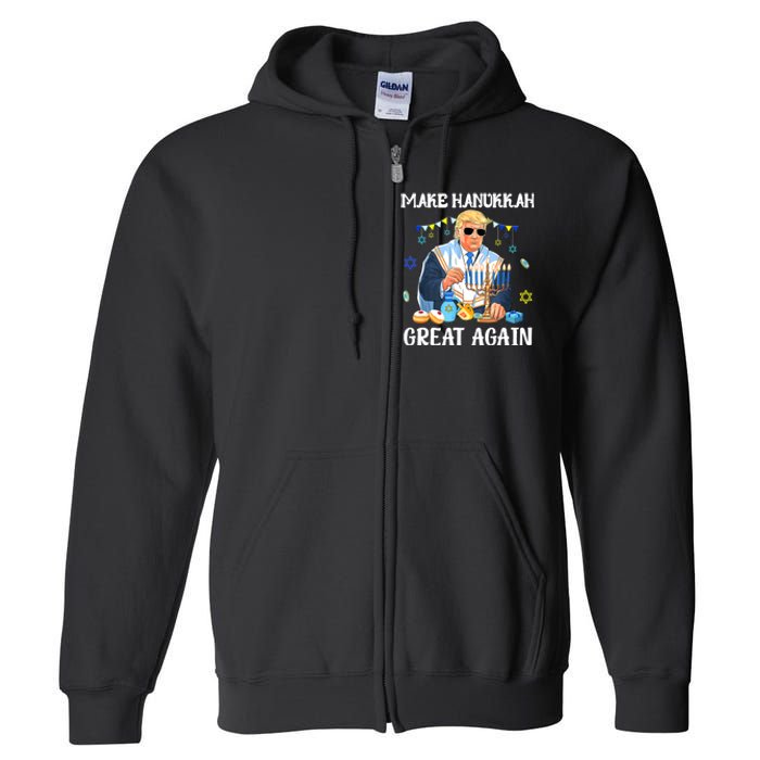 Make Hanukkah Great Again Trump Jewish Ugly Full Zip Hoodie