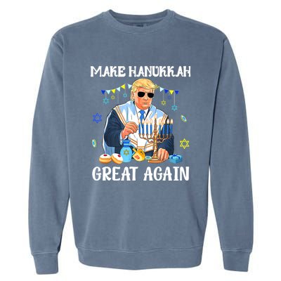 Make Hanukkah Great Again Trump Jewish Ugly Garment-Dyed Sweatshirt