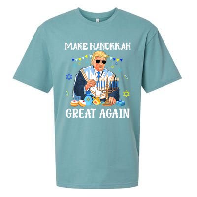 Make Hanukkah Great Again Trump Jewish Ugly Sueded Cloud Jersey T-Shirt