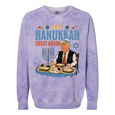 Make Hanukkah Great Again Trump Chanukkah Jewish Holiday Colorblast Crewneck Sweatshirt