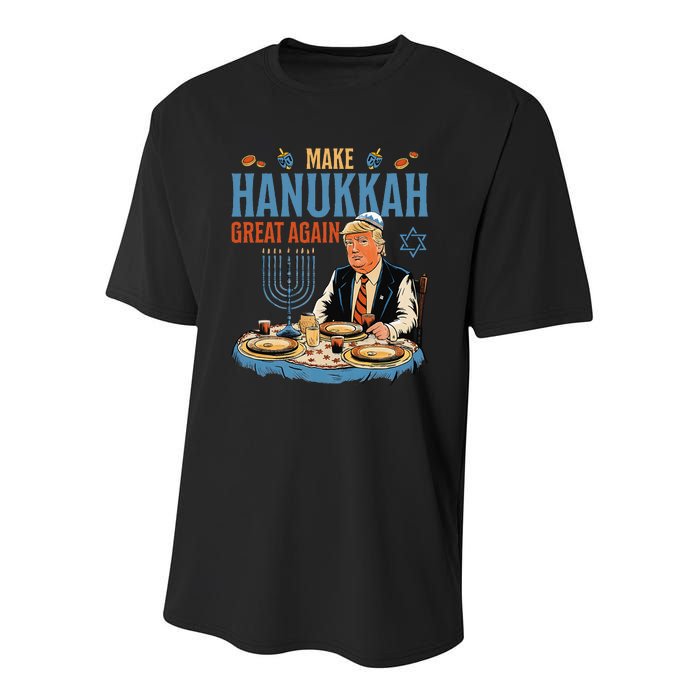 Make Hanukkah Great Again Trump Chanukkah Jewish Holiday Youth Performance Sprint T-Shirt