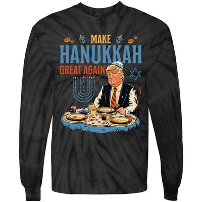 Make Hanukkah Great Again Trump Chanukkah Jewish Holiday Tie-Dye Long Sleeve Shirt