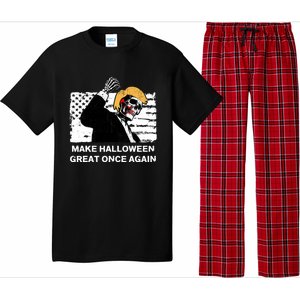 Make Halloween Great Onceagain Skeleton Trump 2024 Fight Pajama Set