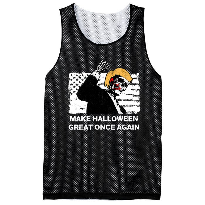 Make Halloween Great Onceagain Skeleton Trump 2024 Fight Mesh Reversible Basketball Jersey Tank