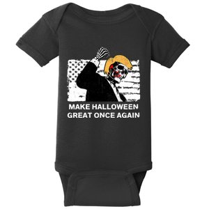 Make Halloween Great Onceagain Skeleton Trump 2024 Fight Baby Bodysuit