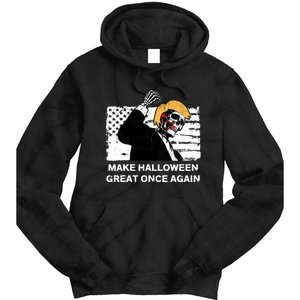 Make Halloween Great Onceagain Skeleton Trump 2024 Fight Tie Dye Hoodie