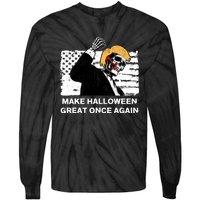 Make Halloween Great Onceagain Skeleton Trump 2024 Fight Tie-Dye Long Sleeve Shirt