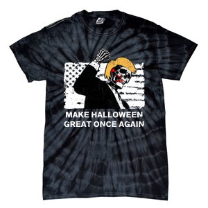 Make Halloween Great Onceagain Skeleton Trump 2024 Fight Tie-Dye T-Shirt