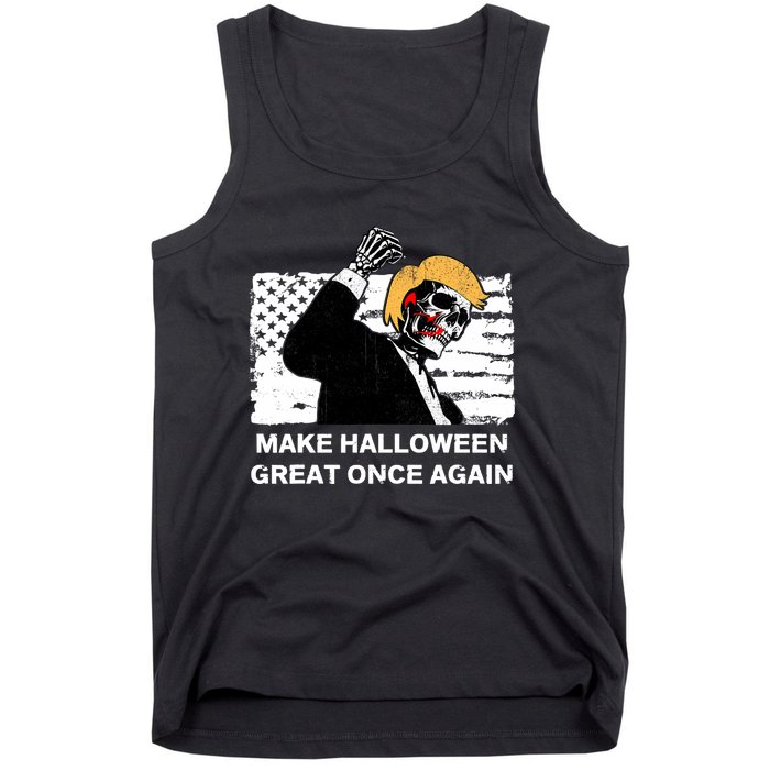 Make Halloween Great Onceagain Skeleton Trump 2024 Fight Tank Top