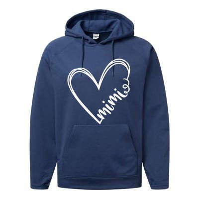 Mimi Heart Grandma For Christmas Mothers Day Gift Performance Fleece Hoodie