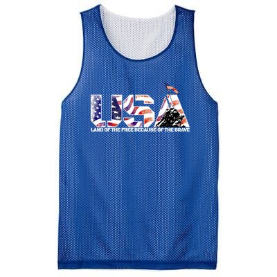 Military Humor Gift Land Of The Free And The Home Of The Brave Gift Mesh Reversible Basketball Jersey Tank