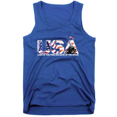 Military Humor Gift Land Of The Free And The Home Of The Brave Gift Tank Top