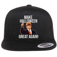 Make Halloween Great Again Donald Trump 2024 Flat Bill Trucker Hat