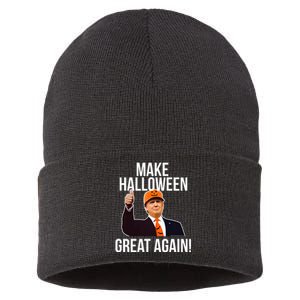 Make Halloween Great Again Donald Trump 2024 Sustainable Knit Beanie