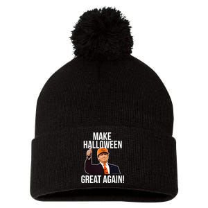 Make Halloween Great Again Donald Trump 2024 Pom Pom 12in Knit Beanie