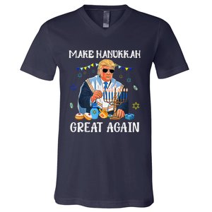 Make Hanukkah Great Again Jewish Ugly Chanukah Sweater V-Neck T-Shirt